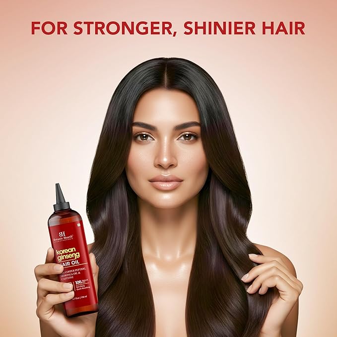 Botanic Hearth Hair Oil for Hair Growth & Hair Relaxer | Strengthening Dry, Frizzy, Damaged Hair & Scalp Treatment | Korean Ginseng Hair Oil – 6.7 Fl Oz