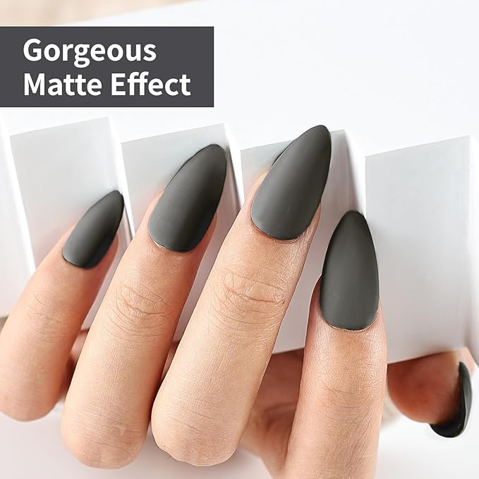 JODSONE Grey Dark Gel Nail Polish 10ml Soak Off Nail Polish Black Grey Nail Color Salon Quality Long-Lasting Low Odor Need U V Lamp Curing