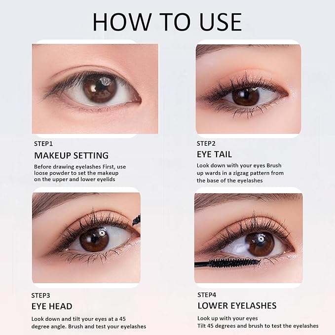 Eyelash Primer,Tubular Eyelash Primer,Waterprooflong Curling Mascara, Natural and Non-Smudged, Hydrofix Fiber Mascara, Iron Wand Mascara, Waterproof Quick Drying, Smooth and Long-Lasting, Black (2)
