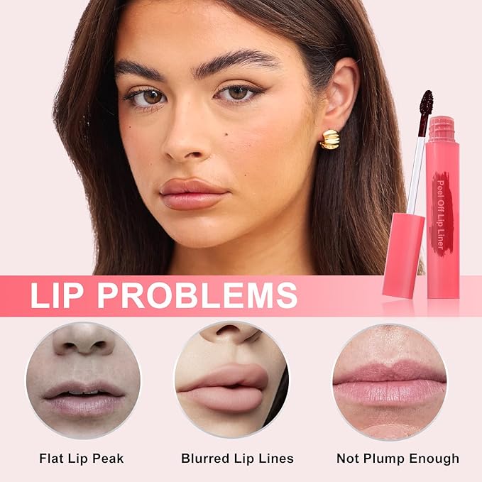 Lip Stain Peel Off - Long Wear Tattoo Lip Liner, Waterproof & Transfer-proof Peel Off Lip Stain with Matte Finish, Lip Tint For All Skin Types (Violet, 1 Count(Pack of 1))