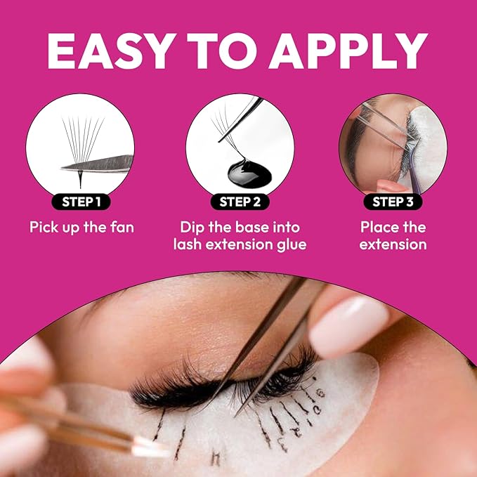 Eyesy Lash 500 Promade Fans - Volume Premade Lash Fans for Eyelash Extensions Pointy Base Handmade Loose Pre Made Eyelashes Middle Stem Soft and Lightweight (5D 0.07 C 13mm)
