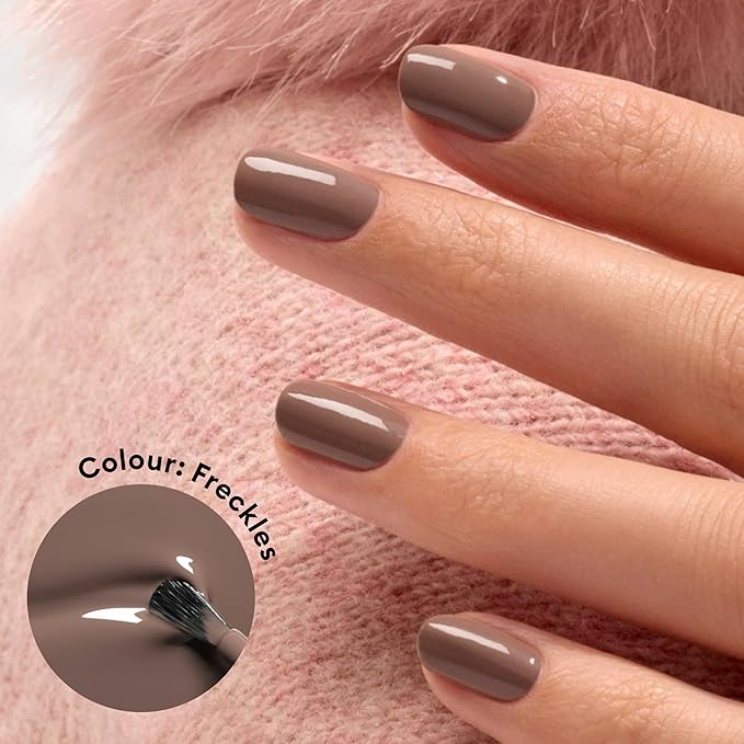 Manucurist Green Nail Polish Freckles- Light Brown Nail Polish - 9-Free, Plant-Based and Vegan - Manicure - Made in France - 0.5 fl oz