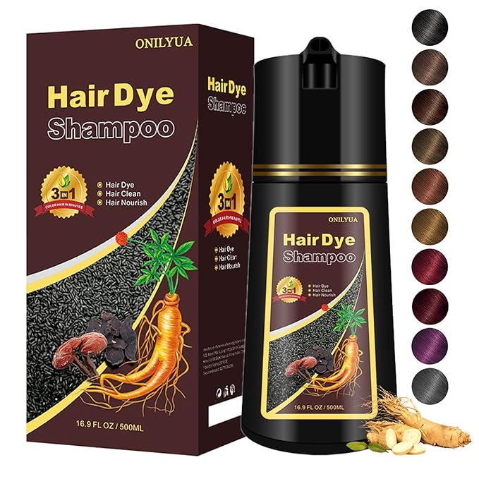 Agthyuve Wine Red Hair Dye for Men and Women, Hair Color Shampoo For Home Use, 16.9 Fl Oz Shampoo Para Canas (Wine Red)