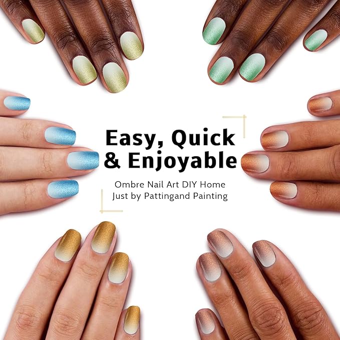 Karroy Chrome Metallic Gel Polish, Ombre Nails Colors Palette, Gold Silver Effect 3D Metal Painting Gel Nail Art Reflective Glitter Holographic Liner Sparkling No Wipe UV LED Cured (9 Colors M)