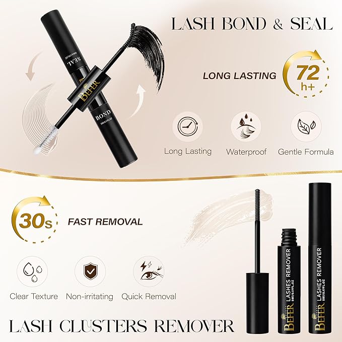 BEFER Lash Clusters Kit, 120 Pcs 3D Curl Eyelash Clusters Volume Individual Lashes Extensions 10-16MM Wispy Eyelash with Tweezers DIY At Home(Vigor, ZE02,Kit)