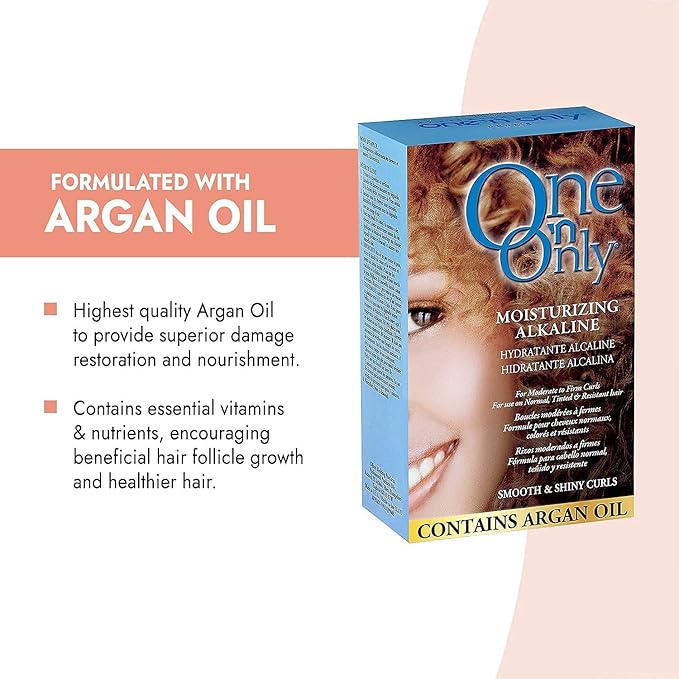One 'N Only Alkaline Hair Perm - At Home Perm Kit with Argan Oil for Moderate to Firm Curls - Leaves Hair Shiny, Moisturized, and Manageable - Fresh Scent (1 Kit)