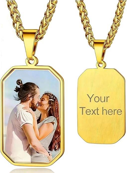 CLYLIFE Picture Necklace Personalized Photo,Custom Disc/Heart Pendant for Men Women Dad Mom Customized Necklace with Chain Photos Memorial Gifts for Mother's Day, Birthday, Anniversary
