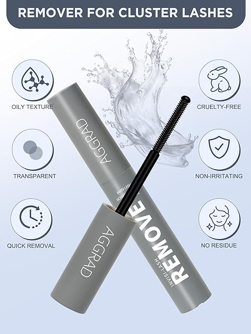 Clear Lash Cluster Glue Bond and Seal Waterproof 150H Super Strong Hold Long-Lasting for Eyelash Clusters Extensions DIY Self Adhesive Individual Lash Glue Kit Clear Bonder & Sealant with Remover
