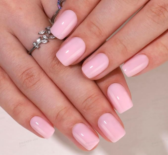 Curvlife Soft Gel Press on Nails, 30Pcs 15 Sizes Gel Nail Tips, Pink Style Full Cover Design Reusable Fake Nails Kit with Glue and Adhesive Tabs