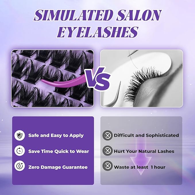 B&Q Manga Lash Clusters Kit SalonSpike 04 10-18mm Mixed Fluffy Eyelash Clusters 156pcs Easily Achieve Salon-quality Lash Extension Results Perfect for Beginners to DIY at Home.(KIT-SalonSpike 04)
