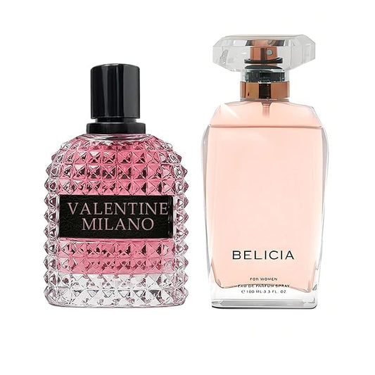 AFLUXE Women's Perfume Combo Set Milano Women&Belicia Floral Fruity Fragrance Eau De Parfum Elegant 100ml Bottle Natural Spray Each for Daily Used