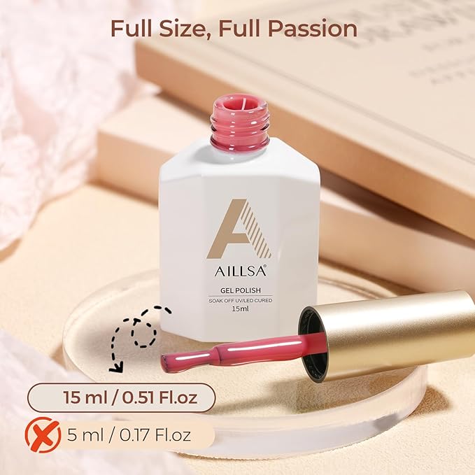 AILLSA Red Jelly Gel Nail Polish Strawberry Color Nude Polish Natural Rose Translucent Gels Polish Sheer Apple Candy Polish Soak Off U V Gel for Nail Art at Home 0.51 Fl Oz /GB92