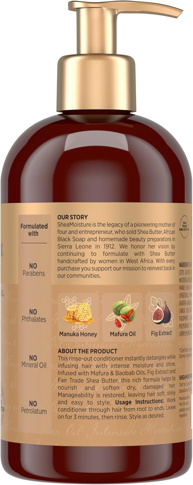 SheaMoisture Intensive Hydration Conditioner Manuka Honey and Mafura Oil for Dry, Damaged Hair Deep Moisturizing Conditioner 13 oz