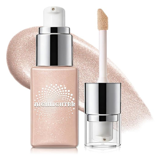Liquid Highlighter Makeup, Cream Glassy Highlighter for Face Natural Glow Finish Illuminator Buildable Long Lasting Illuminating Glow Makeup - 01 Light Glow
