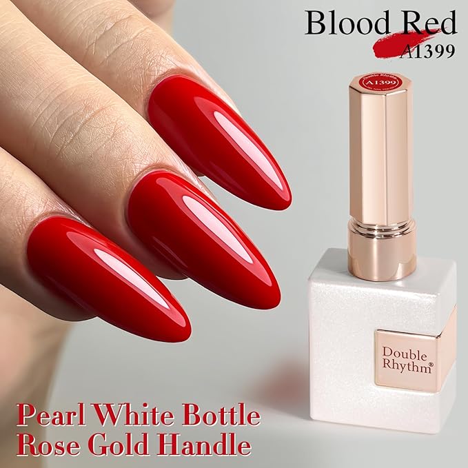 Double Rhythm Gel Polish 15ML Jelly Sheer Pastel Light Milky Color Pearl White Bottle 1 PC 0.5 OZ Full Size Nail Art Salon at Home (Maroon-D1399)