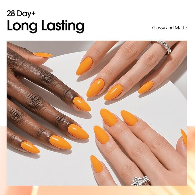 VENALISA Orange Gel Nail Polish, 1 Pcs Bright Orange Gel Polish Color High Gloss Soak Off U V Nail Manicure Salon and DIY at Home Gifts for Women