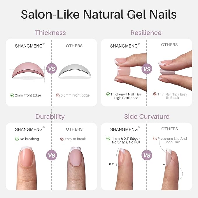 SHANGMENG Black French Tip Press on Nails Short - Polka Dots, Soft Gel Almond Press on Nails for Women, Seamless Fit Glue on Nails in 16 Sizes - 32 Reusable Fake Nails Kit with Glue