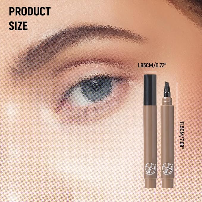 2026 Upgraded Magic Eyebrow Contouring Pencil, 3D Waterproof Microblading Eyebrow Pencils for Women, 4 Tipped Precise Medium Fine Brown Black Eye Brow Pen for Natural Makeup Eyebrow (grey 2PCS)