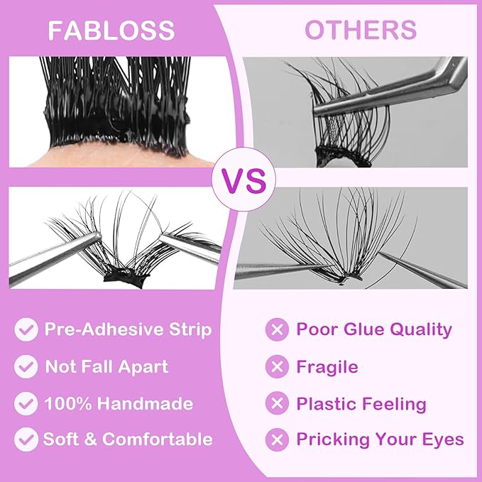 Self Adhesive Eyelashes 80Pcs Self Adhesive Eyelash Clusters Thick-Volume Press On Lashes Pre-Glued Glueless Lashes Clusters No Remover No Residue with Tweezers(10-16mm)