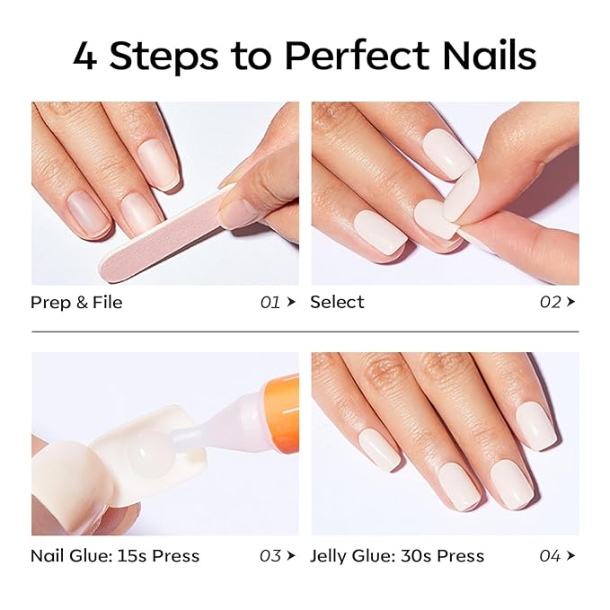 modelones Short Press on Nails, Oval Fake Nails Kit Press Ons with Nail Glue, Adhesive Tabs, Nail File, Prep Pad, Manicure Stick, 32Pcs 16 Sizes, Burgundy, Valentines