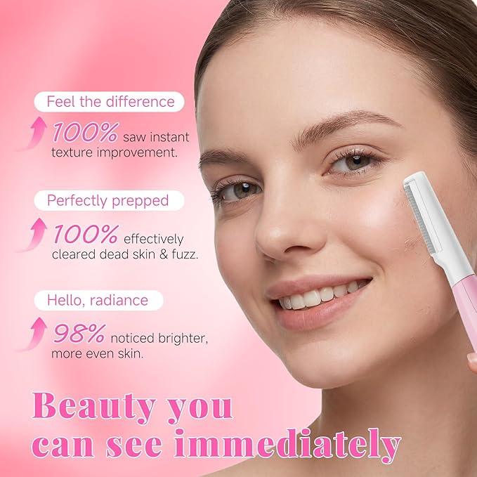 Sonic Dermaplane Razor for Women Face with 8 Replaceable Blades, Facial Oil, Rechargeable Dermaplane Razor for Facial Hair & Peach Fuzz, Sonic Technology with 3 Speeds, Dermaplaning Tool for Women