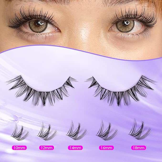 Ocean Pearl Lash Clusters 396pcs 5 Styles manga/anime-inspired lashes clusters(10-18mm),spike-effect cluster lashes,Eyelashes, eyelash clusters,DIY Cluster Eyelash Extensions with lash adhesive+sealer