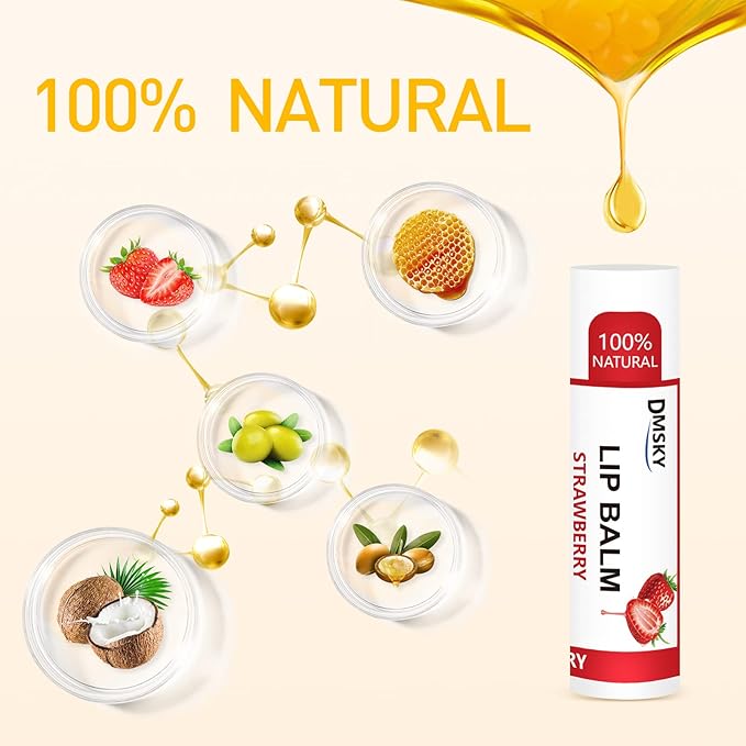 DMSKY 108 Pack Lip Balm, Natural Lip Balms Bulk with Vitamin E and Coconut Oil, Moisturizing Lip Balms for Chapped Lips, Bulk Lip Balm for Women-12 Flavors
