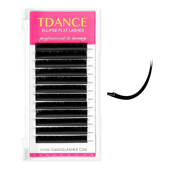 TDANCE Classic Lash Extensions Flat Lashes Eyelash Extensions 0.15mm DD Curl Ellipse Eyelash Extensions 11mm Mixed Black Matte Individual Lashes Salon Use(Flat,DD-0.15,11mm)