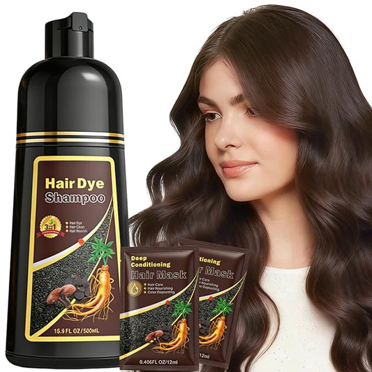 Hair Dye Shampoo 3 in 1 for Women & Men, Rich Coffee Root-to-Tip Coloring with Natural Extracts, 3-4 Weeks Lasting Smooth Shiny Finish, Easy Home Use for All Hair Types 16.9 fl oz (Coffee)