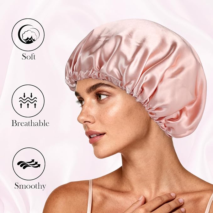 Satin Bonnet Double Layer Silk Bonnet for Sleeping Women Hair Care for Natural Curly