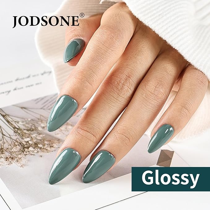 JODSONE Gel Nail Polish 10ml Grayish Pea Green Gel Polish Grey Green Nail Color Professional Finish Easy Application Low Odor Need U V Lamp Curing