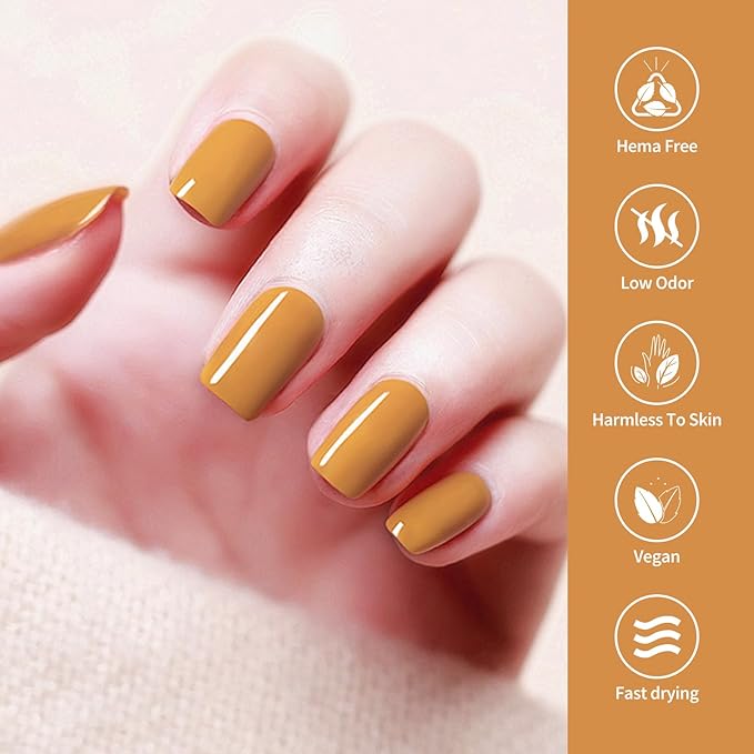 VENALISA Orange Gel Nail Polish, 1 Pcs Pumpkin Orange Color Gel Polish Soak Off Gel Colors DIY at Home Manicure Salon Nail Art For Girls Women