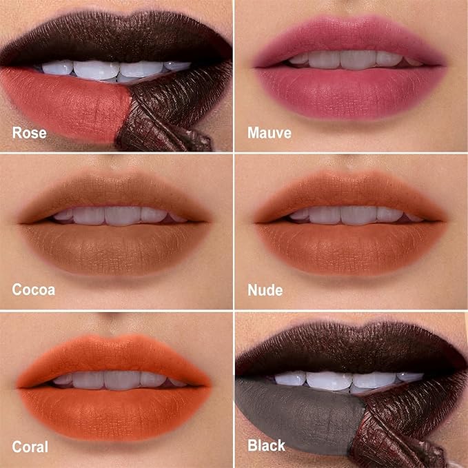OETUIOW Lip Stain Long Lasting & Waterproof Lip Liner, Non-Stick Cup Highly Pigmented Natural Finish, Lip Gloss for All-Day Color Hold (Cocoa)