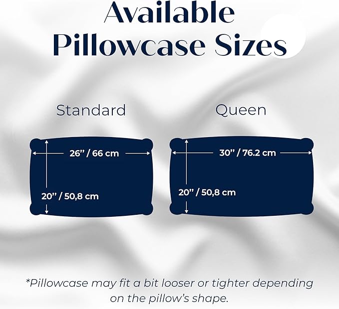 Moonaé Mulberry Silk Pillowcase – Pure Silk Pillow Cover for Healthier Hair & Smoother Skin – Soft, Breathable and Temperature-Regulating, Luxurious Silk Case Colors White-S