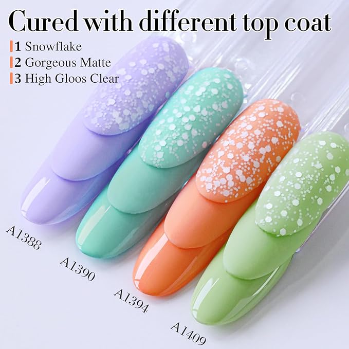 Double Rhythm Gel Polish 15ML Jelly Sheer Pastel Light Milky Color Pearl White Bottle 1 PC 0.5 OZ Full Size Nail Art Salon at Home (Orange-D1394)