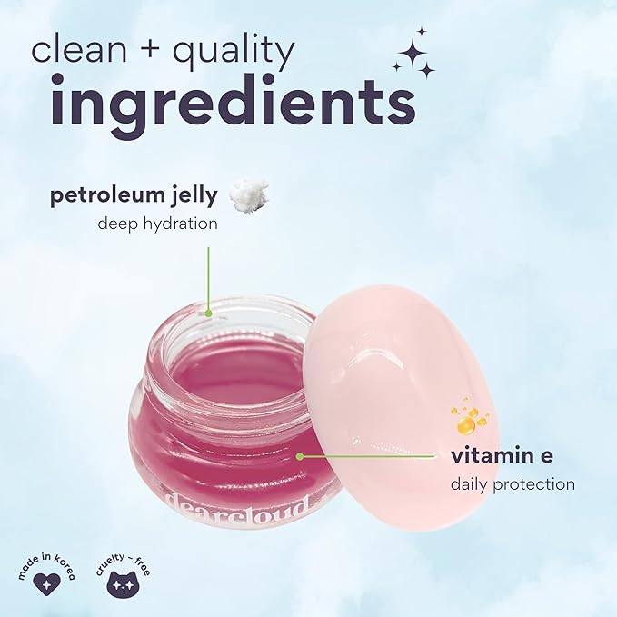 dearcloud Dewy Lip Jam – Hydrating Lip Balm & Gloss with Vitamin E, Korean Skincare (Passion Fruit)
