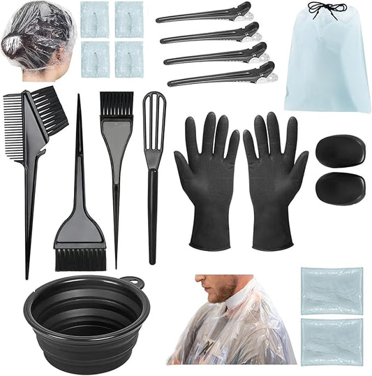 Svjetiq 21Pcs Hair Dye Kit Professional Hair Coloring Products with Hair Dye Brush, 350ml Hair Color Bowl, Hair Clips, Applicator, Earcover for Salon Bleaching & Hair Coloring at Home