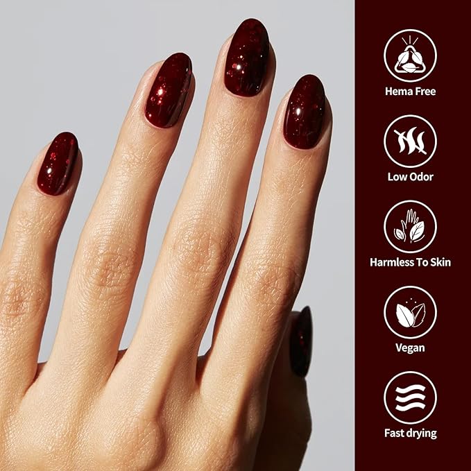 VENALISA Red Glitter Gel Polish 1 Pcs Red Color Gel Nail Polish Soak Off UV Gel DIY at Home Manicure Salon Nail Art For Girls Women
