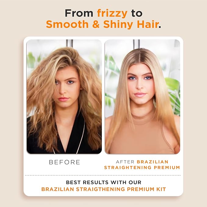 KATIVA Brazilian Keratin Straightening Kit, Shampoo Mask Conditioner + Potion 4 Heat Protectant Serum, Formaldehyde-Free Smoothing, Frizz Control, Hyaluronic Acid, Argan Oil, Vegan, Up to 12 Weeks