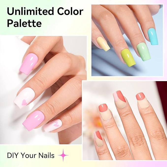 Nailshion Pastel Nail Polish Set-16 Colors Macaron Pink Blue Yellow Nude Pink Purple Air Dry Nail Polish Set with Base Top Coat & Remover Pads,Vegan, Non-gel Air Dry DIY Nail Art Salon Gift for Women
