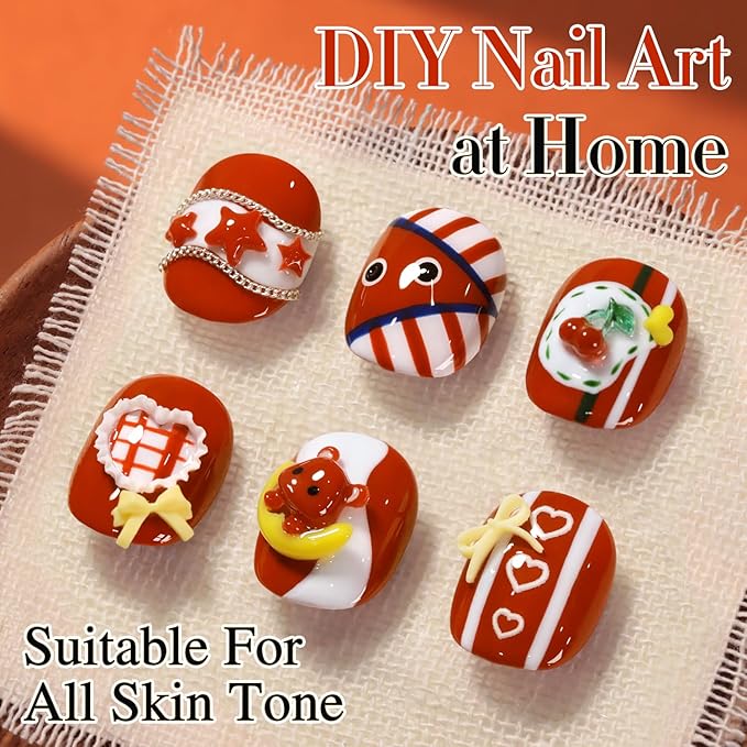 Double Rhythm 0.5 Oz Gel Nail Polish Neutral Natural Same Color Same Bottle Translucent Light Milky Pastel 15ML Manicure French Design Art DIY at Home (Red Orange-A1501)
