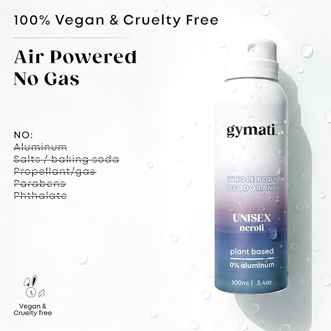 Gymati Natural Body Deodorant Spray Aluminum Free - Unisex - Pack of 2