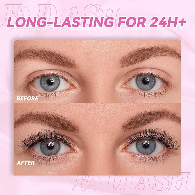 FADLASH Magnetic Eyelashes with Applicator Reusable Magnetic Lashes Natural Look 4 Pairs with Clamp No Glue Needed False Eyelashes Kit Easy to Wear (604+079+806+B7)