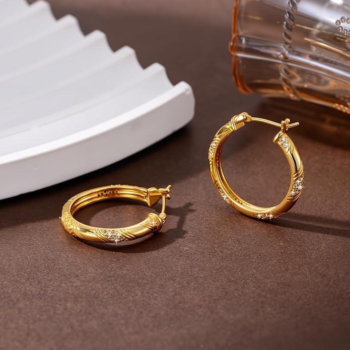 14K Gold Hoop Earrings 14K Gold Earrings for Women 20/25/30/35 Gold Hoop Earrings Jewelry