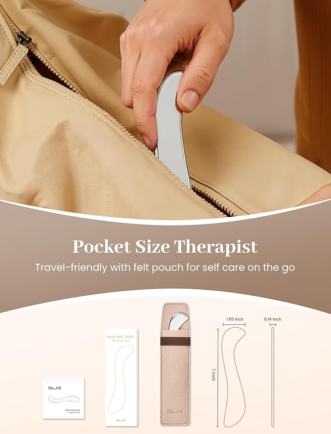 lifechill Stainless Steel Gua Sha Tools for Whole Body, Heavy-Duty Metal Muscle Scraper Tool for Pain Relief Deep Tissue, FSA Eligible Items, Fascia Massage Tools for Soft Tissue Therapy