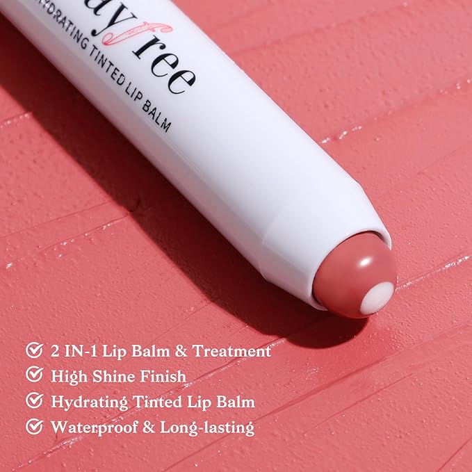 bayfree Tinted Lip Balm Plumper, Glossy, Pump Lips, Lightweight, Moisturize & Tint with Jojoba Seed Oil, Vegan Lipbalm Lip Care, Garden