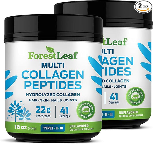 Collagen Peptides Powder Unflavored - Hydrolyzed Collagen Protein Powder Type 1, 2 & 3 - Grass Fed Keto Collagen Powder for Women & Men - Vital Hair, Skin, Nails, Joints, Recovery, 11g Per Serving