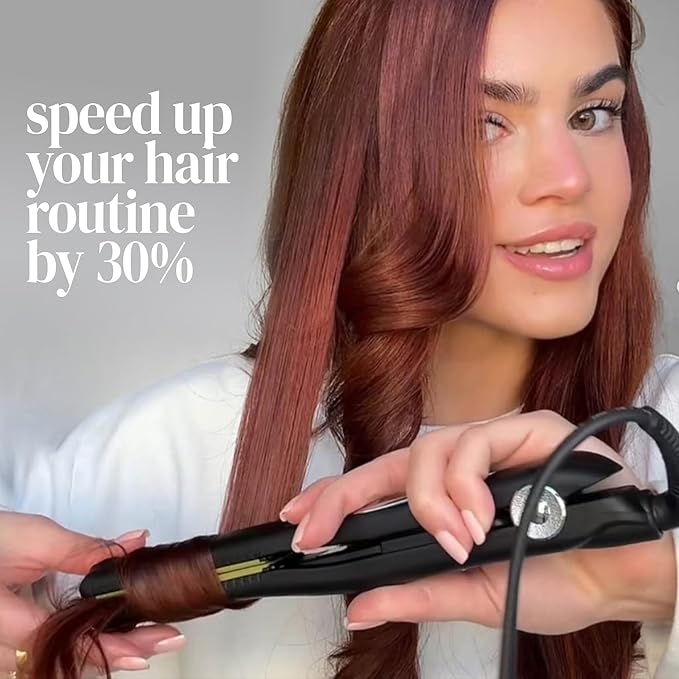 Vibrastrait Pro Vibrating Ceramic Tourmaline Ionic Flat Iron, 1-inch - Fast, Frizz-Free Ceramic Hair Straightener with Easy, Gentle Glide for Waves, Curls, Smooth Hair - Professional Styling Tools