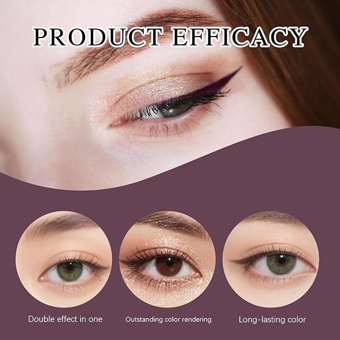 Eyeshadow Stick, Perfect Color Duo-Shadow Liner 2-in-1 Eyeliner & Eye Shadow Stick, Easily Blendable & Buildable, Waterproof, Creamy Easy-Glide, For Effortless Smoky Or Natural Eye Makeup(01+06)