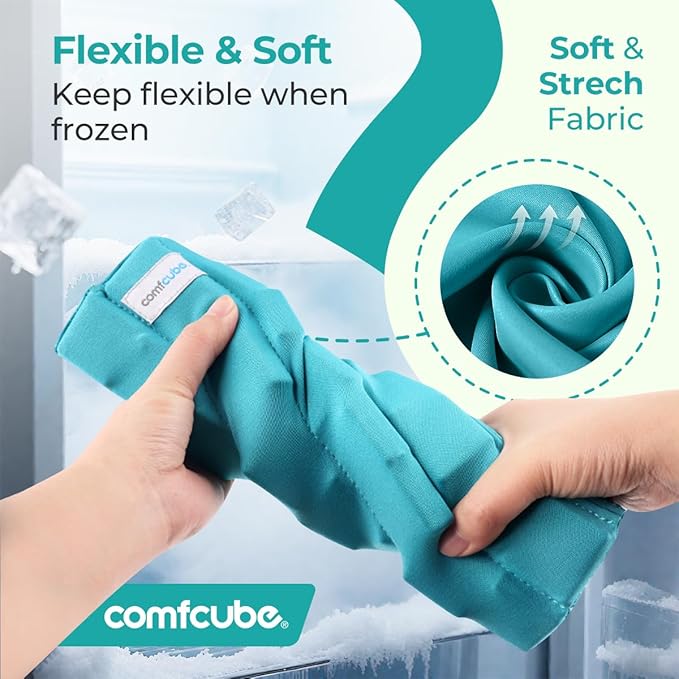 Comfcube Neck Ice Pack Wrap for Cervical Pain and Cooling, 2 Hours Long Lasting Cold Ice Pack for Neck Shoulders, FSA Eligible, Flexible Cold Pack for Hot Weather, Hot Flashes, Surgery, Swelling